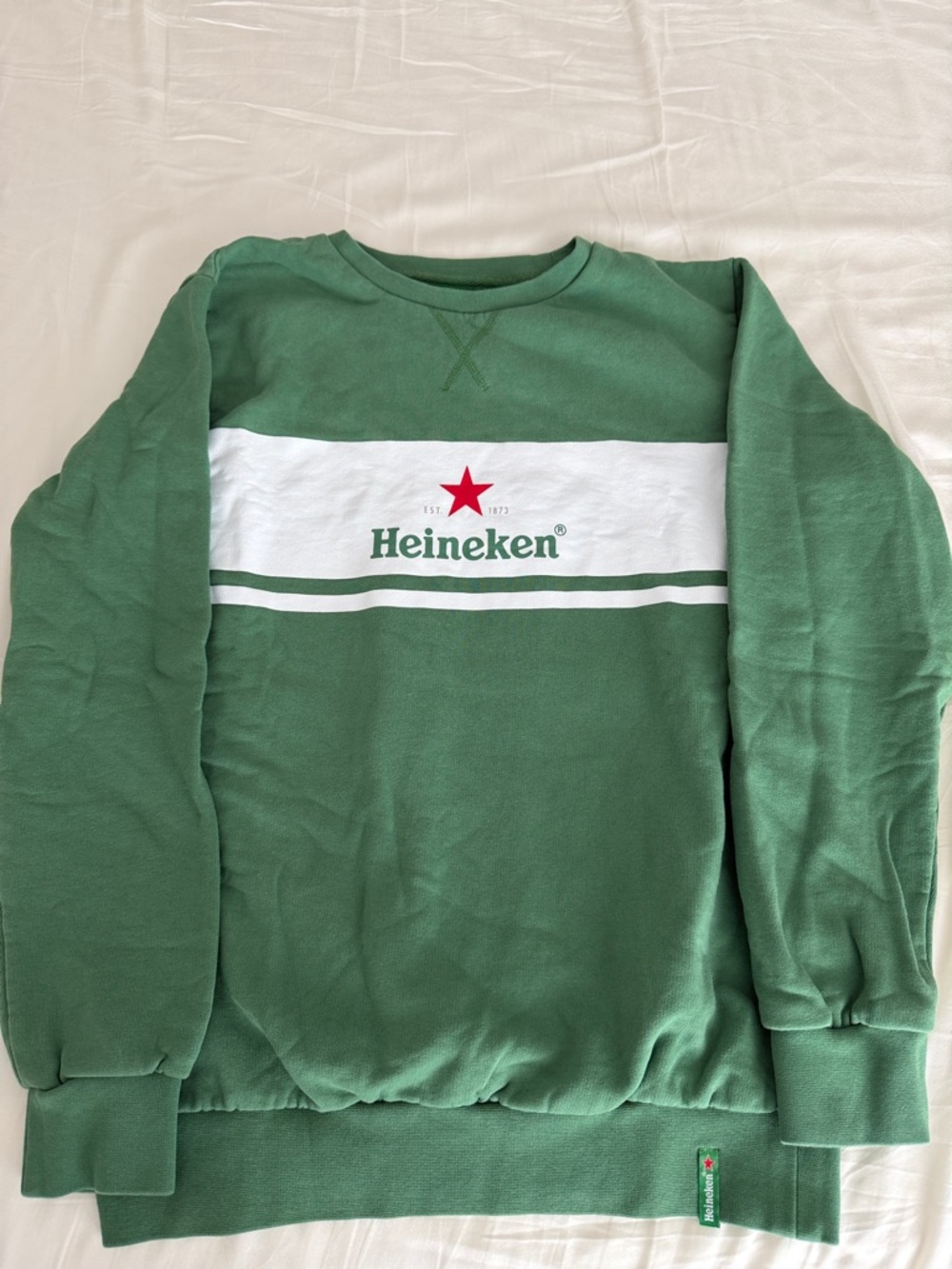 Heineken crew neck sweatshirt, purchased at Heineken Experience in Amsterdam